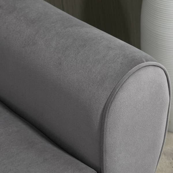 Benk I Grå Moderne Brystbenk Med Lagringsplass, Fløyelsmyk Polyester, Gummitre, Armlener, 118X42X66Cm