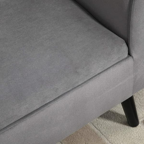 Benk I Grå Moderne Brystbenk Med Lagringsplass, Fløyelsmyk Polyester, Gummitre, Armlener, 118X42X66Cm