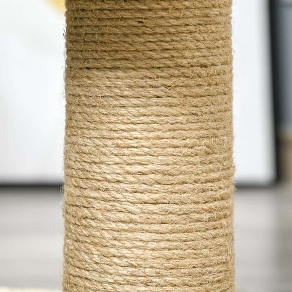 Cat Kradsestolpe Lille Ideel Til En Kat, Med Jutestamme Og Legetøj, Klatretræ, Khaki+Lysebrun, 40X30X56Cm
