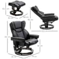 Miniatyrbild 4 av 10: Relaxstol Med Massagefunktion Och Fotpall Massagestol Med Liggfunktion, Konstläder, Svart