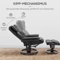 Miniatyrbild 6 av 10: Relaxstol Med Massagefunktion Och Fotpall Massagestol Med Liggfunktion, Konstläder, Svart