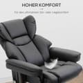 Miniatyrbild 7 av 10: Relaxstol Med Massagefunktion Och Fotpall Massagestol Med Liggfunktion, Konstläder, Svart