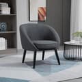 Miniatyrbilde 3 av 10: Lenestol Cocktailstol Polstret Stol Kontorstol Stue Stol Spisestue Moderne Med Linlook Tre Grå 71 X 65 X 75 Cm