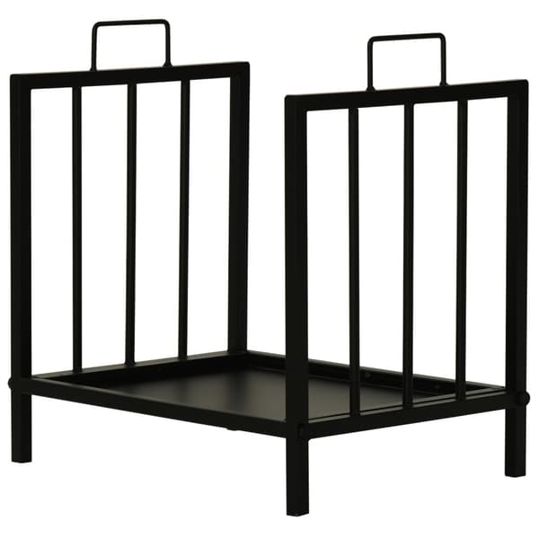 Polttopuuteline Polttopuuteline Kahdella Kahvalla Takka Ruokailuvälineet 50 Kg Heavy Duty Polttopuut Takkatyökalu Metalli Musta 39 X 32,5 X 46 Cm