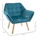 Miniatyrbilde 4 av 10: Enkel Lenestol Wing Stol Avslapningsstol, Fløyel, Hevede Ben, Fløyelslignende Polyester, Skandinavisk, Grønn, 64X62X72,5Cm