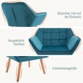 Miniatyrbilde 6 av 10: Enkel Lenestol Wing Stol Avslapningsstol, Fløyel, Hevede Ben, Fløyelslignende Polyester, Skandinavisk, Grønn, 64X62X72,5Cm