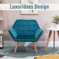 Miniatyrbilde 7 av 10: Enkel Lenestol Wing Stol Avslapningsstol, Fløyel, Hevede Ben, Fløyelslignende Polyester, Skandinavisk, Grønn, 64X62X72,5Cm