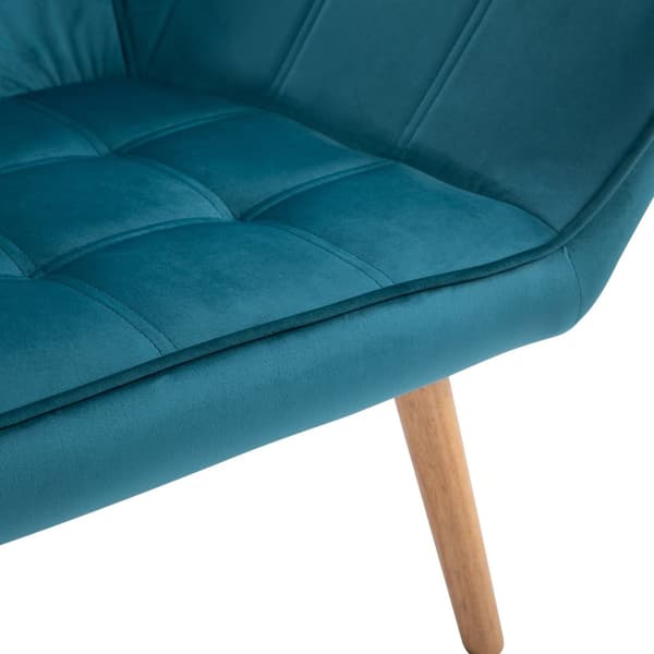 Enkel Lenestol Wing Stol Avslapningsstol, Fløyel, Hevede Ben, Fløyelslignende Polyester, Skandinavisk, Grønn, 64X62X72,5Cm