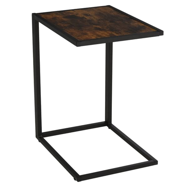 Sidebord I C-Form Salongbord Salongbord Ståbord Metall Mdf Rustikk Brun 40,6 X 50,8 X 64,2 Cm