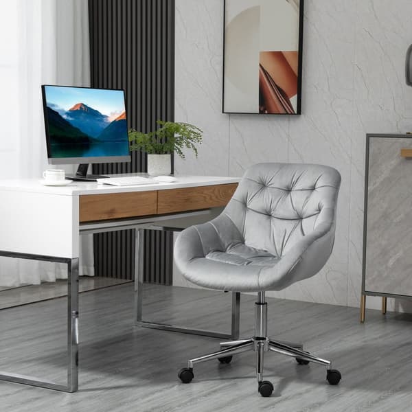Direktørstol Kontorstol Høydejusterbar, Polyester, Skum, Metall, Nylon, Grå, 59X58X80-90Cm