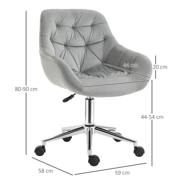Direktørstol Kontorstol Høydejusterbar, Polyester, Skum, Metall, Nylon, Grå, 59X58X80-90Cm