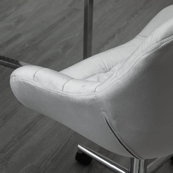 Direktørstol Kontorstol Høydejusterbar, Polyester, Skum, Metall, Nylon, Grå, 59X58X80-90Cm