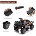 Miniatyrbild 7 av 10: Mini Electric Quad Barn Elektrisk Atv Led Framljus Barnfordon För 18-36 Månader Barn Metall Pp Plast Svart 70 X 42 X 45 Cm