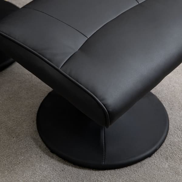 Afslapningsstol, Tv-Stol, Massagestol Med Skammel, Opbevaringsplads Med 10 Vibrationspunkter, Imiteret Læder, Sort, 76 X 81 X 105 Cm