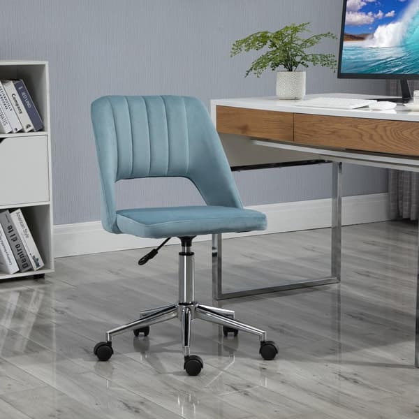 Kontorstol Drejestol Skrivebordsstol Højdejusterbar 360° Roterbar Kammusling Design Foam Velvet Polyester