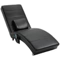 Miniatyrbillede 1 af 10: Loungestol Afslapningsstol Med Massagefunktion, Højt Ryglæn Og Pude Imiteret Læder Metalskum Sort 58 X 163 X 87 Cm
