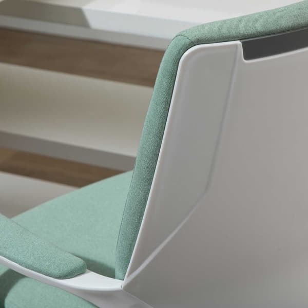 Kontorstol Skrivebordsstol Med Vippefunksjon Ryggstøtte Tykt Polstret Ergonomiske 360° Svingbare Hjul Polyester Grønn + Hvit 62X69X92-100 Cm