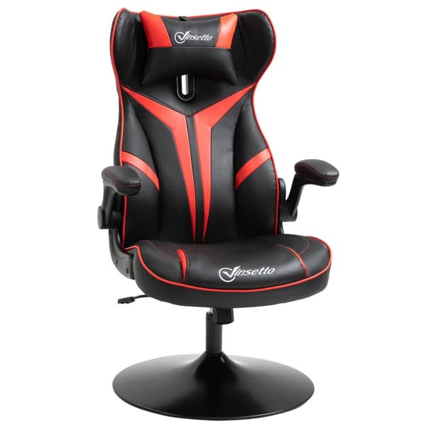 Gaming Chair Ergonomisk Computerstol Med Vippefunktion, Stål, Sort & Rød, 67X75X106-112Cm