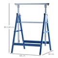 Miniatyrbilde 4 av 10: 2 X Stillasbukk, Sammenleggbar Bukk, Høydejusterbar Opptil 200 Kg, Stål, Blå, 68X58X80-130Cm