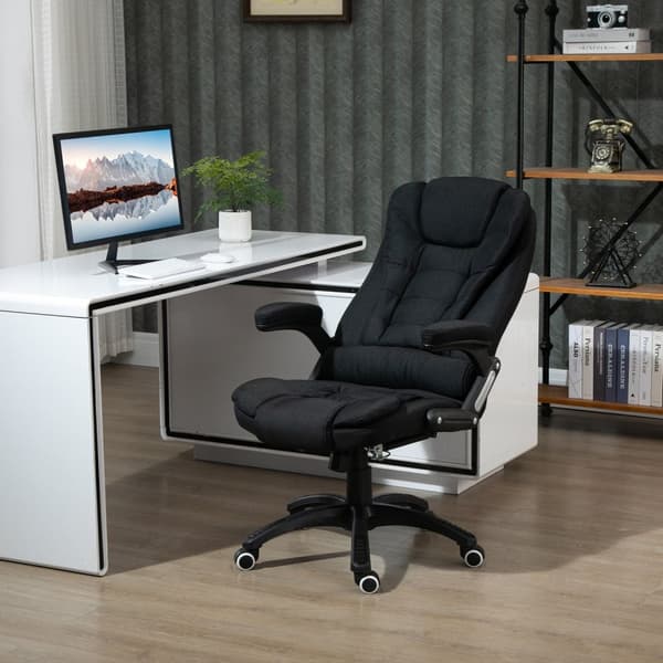 Kontorstol Høydejusterbar Skrivebordsstol Ergonomisk Skum Pp Plast Lin-Lignende Polyester Svart 65 X 72 X 100-120 Cm