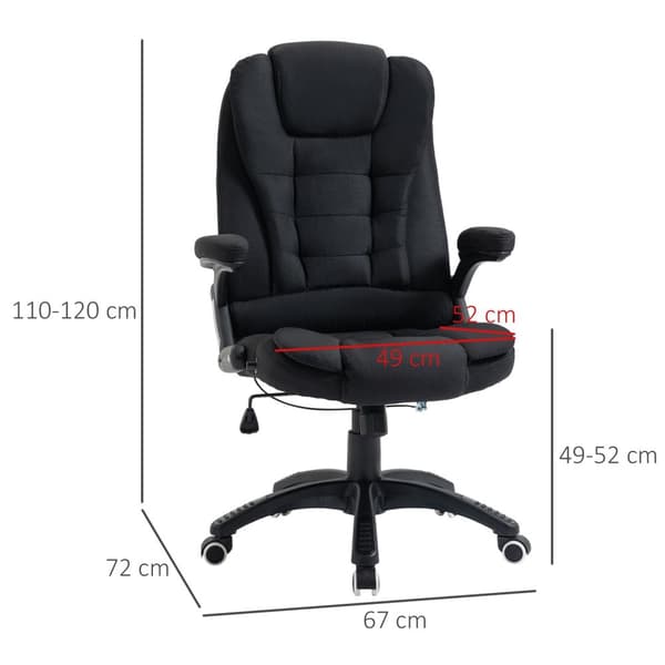 Kontorstol Høydejusterbar Skrivebordsstol Ergonomisk Skum Pp Plast Lin-Lignende Polyester Svart 65 X 72 X 100-120 Cm