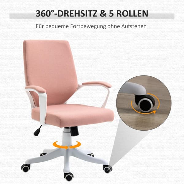 Työtuoli Ergonominen Työtuoli, Korkeussäädettävä, Keinutoiminto, Paksusti Pehmustettu Selkänoja, 360° Kääntyvät Pyörät