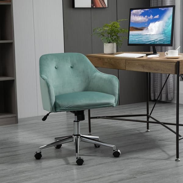 Toimistotuoli Ergonominen Pöytätuoli Keinutoiminnolla, Korkeussäädettävä, Velvet Touch, Vihreä