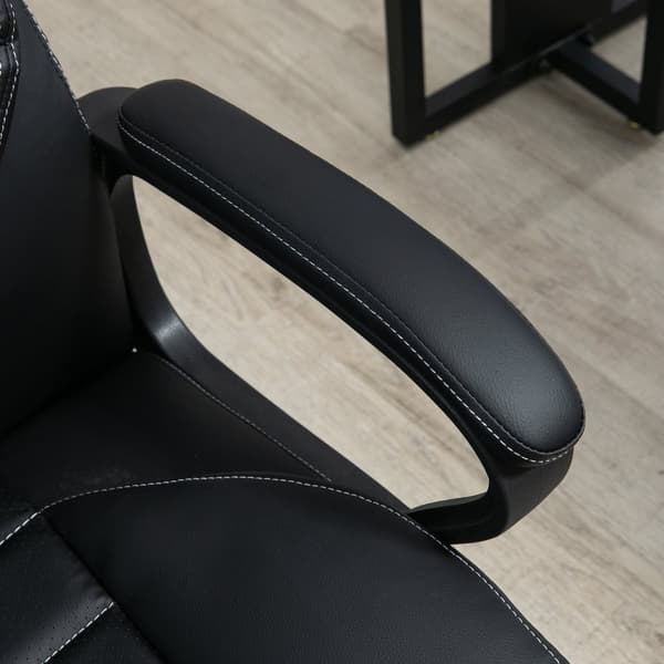Massasjestol Svingstol Høydejusterbar Ergonomisk Gamingstol Datamaskinstol 6 Vibrasjonspunkter Linfølelse Justerbar Svart