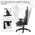 Pikkukuva 6 / 10: Työtuoli Tietokonetuoli Kääntyvä Tuoli Ergonominen Irrotettava Pää Ja Ristiselän Tyyny Keinutoiminto Harmaa 73X57X127-135 Cm