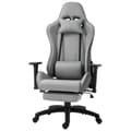 Pikkukuva 1 / 10: Työtuoli Tietokonetuoli Kääntyvä Tuoli Ergonominen Irrotettava Pää Ja Ristiselän Tyyny Keinutoiminto Harmaa 73X57X127-135 Cm