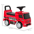 Pikkukuva 4 / 8: Lasten Ajettava Auto Mercedes Antos -Kuorma-Automallista Valolla Lapsille 12-36 Kk Punainen + Musta 62,5X28,5X45Cm