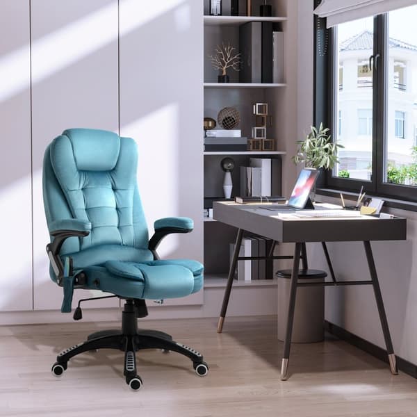 Hierontatuoli, Hierontatoiminnolla Varustettu Johtajatuoli, Korkeussäädettävä Kääntötuoli, Ergonominen Pelituoli, Työtuoli, Sininen, 67 X 74 X 107-116