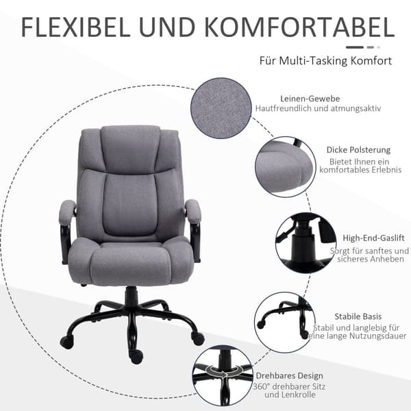 Kontorsstol Skrivbordsstol Gamingstol Snurrstol Gungfunktion Tjock Vadderad Ergonomisk Stol Lastkapacitet 220 Kg