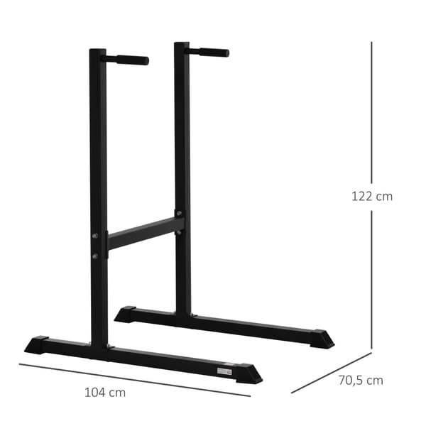 Dipstasjon, Dipstativ For Mage- Og Ryggtrening, Stål, Sort, 104X70,5X122Cm