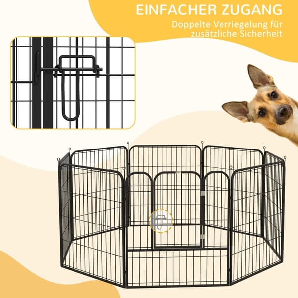 Puppy Run Metal Udendørs Kabinet Med Dør, Kan Tilpasses, Sort, 79X79 Cm