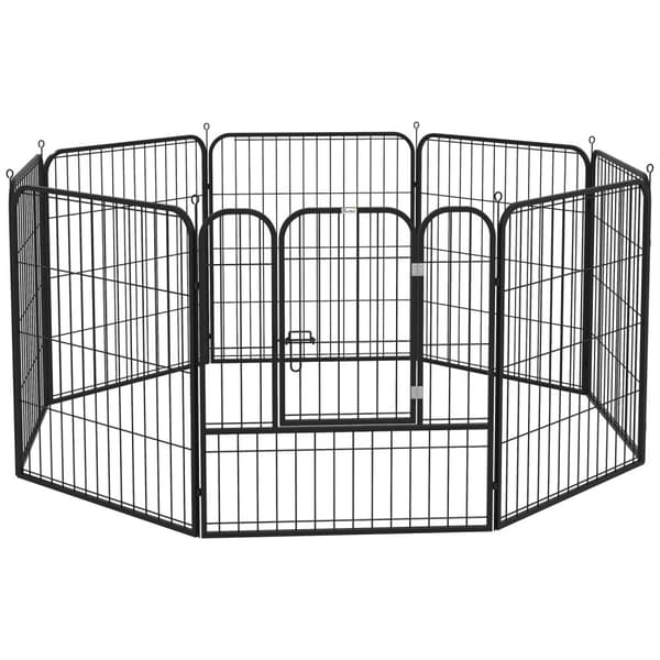 Puppy Run Metal Udendørs Kabinet Med Dør, Kan Tilpasses, Sort, 79X79 Cm