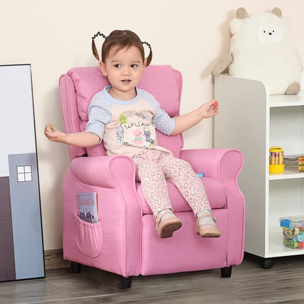 Justerbar Børnesofa Med Fodstøtte, Komfortabel Børnelænestol Til 3-5 År, Pink, 58X53X70Cm, Ideel Til Drenge Og Piger