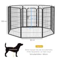Miniatyrbilde 4 av 10: Valpeløp Utendørs Innhegning Lekegrind For Kjæledyr Lekegrind Lekegrind Hundeinnhegning Tilpassbar Form Med Dør Metall 79X100Cm Svart