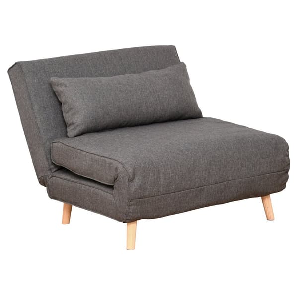 Sovesofa, Enkeltsofa, Liten, Sammenleggbar Sofa Med Justerbar Rygg, Skandinavisk, Grå, 95X95X80Cm