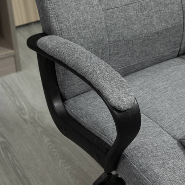 Työtuoli Tietokonetuoli Keinutoiminnolla Niskatuella Ergonominen Työtuoli Kääntyvä Korkeus Säädettävissä Pellavakosketus 62X62X110-119 Cm