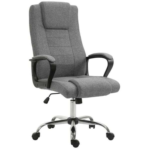Työtuoli Tietokonetuoli Keinutoiminnolla Niskatuella Ergonominen Työtuoli Kääntyvä Korkeus Säädettävissä Pellavakosketus 62X62X110-119 Cm