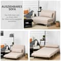 Miniatyrbilde 5 av 10: Sovesofa, Enkeltsofa, Sovesofa, Sammenleggbar Sofa Med Justerbar Ryggstøtte, Nordisk, Imitert Lin