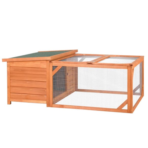 Lille Dyrehytte Dværgkaninhytte 125,5X100X49Cm Med Oplukkeligt Asfalttag Udendørs Indendørs Baggård Vejrbestandigt Grantræ Orange + Grøn