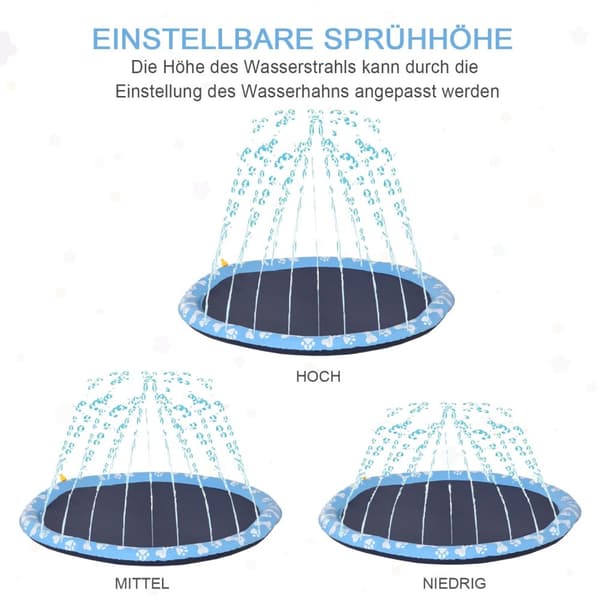Splash Sprinkleri Pad 170Cm Spray Vesi Ominaisuus Mat Koira Vesi Sprinkleri Luistamaton Ulkokäyttöön Pvc Sininen