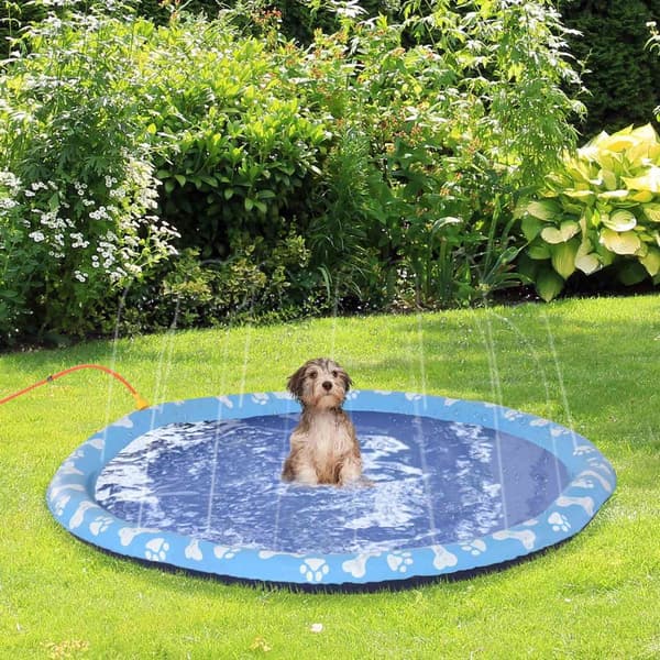 Splash Sprinkleri Pad 170Cm Spray Vesi Ominaisuus Mat Koira Vesi Sprinkleri Luistamaton Ulkokäyttöön Pvc Sininen