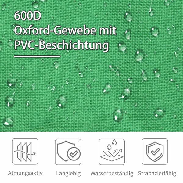 Campingseng, Feltseng, Klapseng Med Sidelomme, Drikkevareholder, Bæreevne Op Til 136 Kg, Stål Oxford Grøn + Sort, 200 X 73 X 49 Cm
