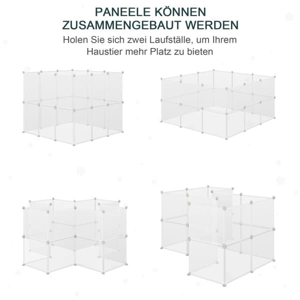 Utendørs Kabinett Diy Mesh Kabinett Små Kjæledyr 12 Paneler Innendørs Hvit 105X105X45Cm