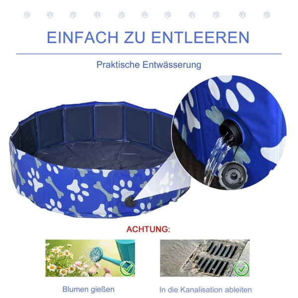 Hundebadekar Sammenleggbart Hundebasseng Badekar Vannbasseng Hunder/Katter Ø80X20Hcm