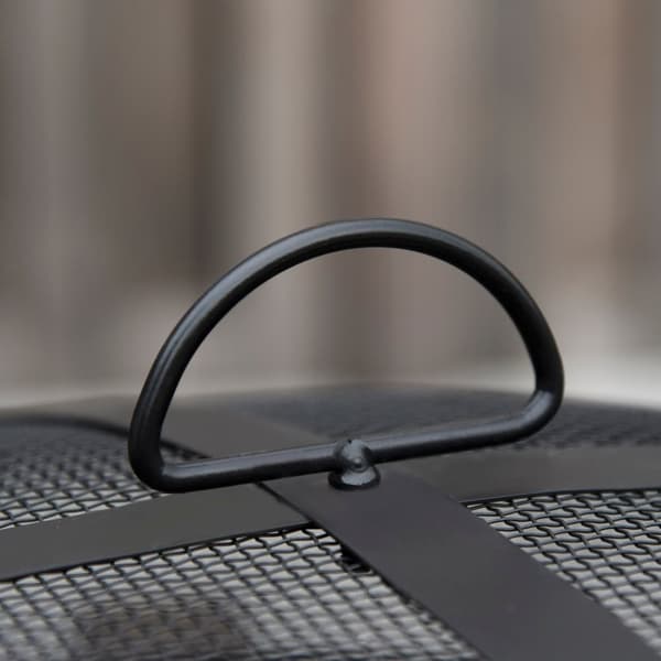 Fire Bowl 2-I-1 Brandkurv Med Gnistbeskytter & Grillrist, Havegrill, Sort+Brun, Ф78X60H Cm