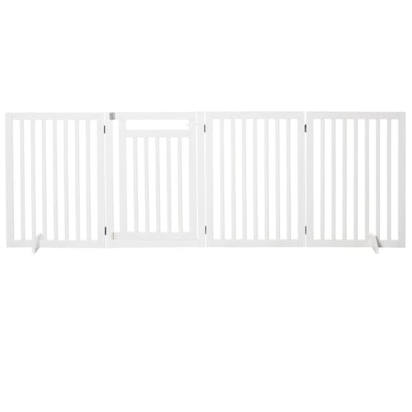 Trappport Vikbar Ingen Borrbar Barriärgrind Skyddsport 4 Styck Fristående Med 2 Stödfötter Vit 81 Cm